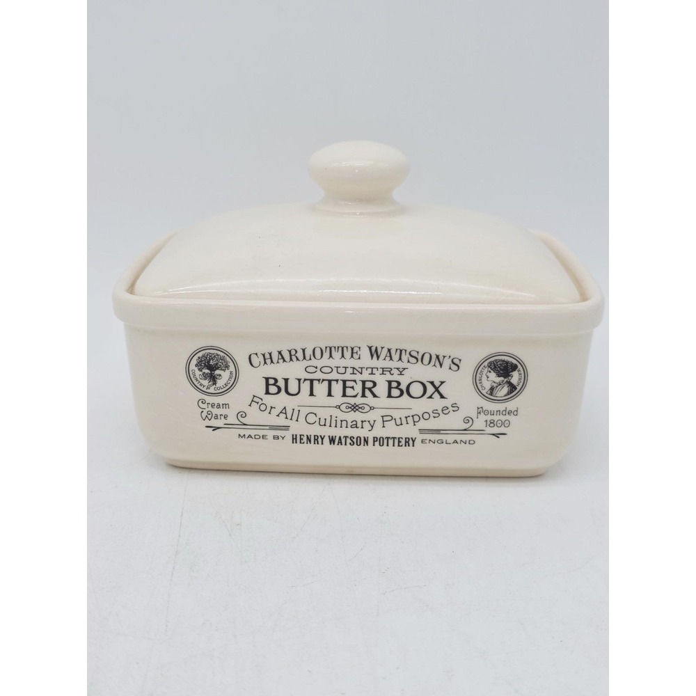 Charlotte Watson's Country Butter Dish Cream Ware Henry Watson Pottery England